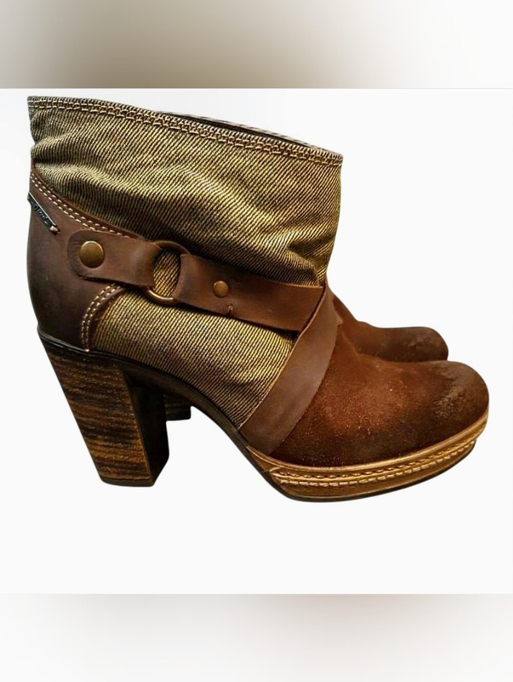 *FINAL DISCOUNT*Diesel Brown Suede and Olive Green Heeled Ankle Boots